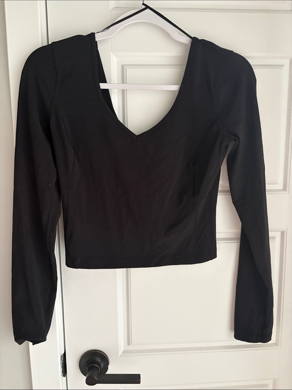 Long sleeve align top in black - Picture 1 of 3